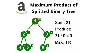 [中文] Leetcode 1339 Maximum Product of Splitted Binary Tree 分裂二元樹的最大乘積