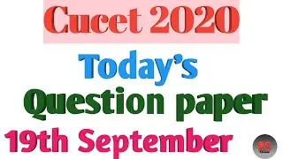 Question paper of 19th September || Cucet2020 || RS Classes