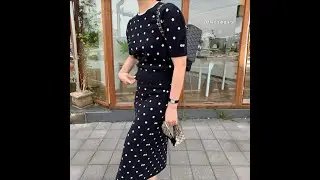 Short Sleeved Sweater & Polka Dot Skirt Set