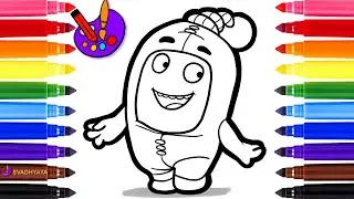 how to draw oddbods newt pink drawing and coloring for kids #oddbods