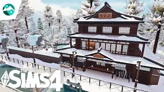 Japanese Onsen Town / 温泉 🏔 | Stop Motion Build | NO CC | The Sims 4 Snowy Escape
