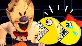 Ice Scream: Horror Adventure vs Pac-man | Funny Animation Game