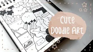 🦋Cute and Aesthetic Doodle Art 🎨| Step-by-Step Doodle for Beginners | Doodle with Me 👩🏻