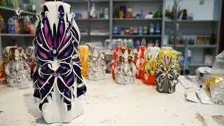 How its made! Neon carved candle with a pink base! Gradient!