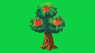 apple tree animated green screen video for Youtubers copyright free.