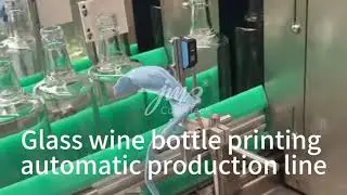 Glass wine bottle printing automatic production line#screenprinter # ScreenPrinting #hot-stamping