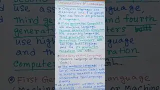 Define First Generation Language l What is Machine Language(Machine Code)?l Advantage l Disadvantage