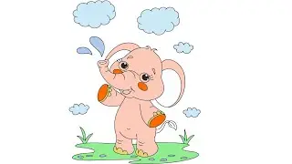 HOW TO DRAW JUMBO ELEPHANT EASY LEARN TO GLITTER ANIAMALS ELEPANT STEP BY STEP DRAWING AND ART PIC