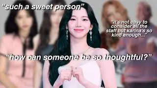 aespa karina being praised by the people in the industry for her good personality