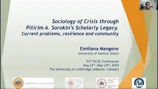 Sociology of Crisis through Pitirim A. Sorokin’s Scholarly Legacy I Emiliana Mangone