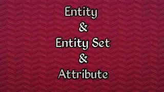 Entity & Entity Set & Attribute In DBMS database management system |