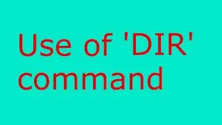 Learn DOS basics | dir command explain
