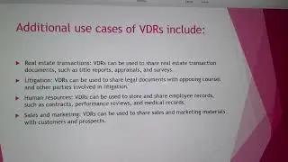 Use Cases of Virtual Data Rooms