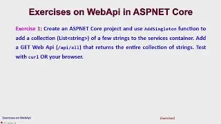 Exercises on WebApi in ASPNET Core - Ex 1