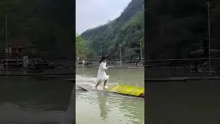 #Fun at the😲 😳💦water park trampoline #vlog #Assument #shorts