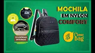 MOCHILA FEMININA ALICE EM NYLON ELEGANT COMFORT BY CLASSEBAG