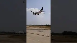 Airbus landing and ready to takeoff video in line 