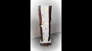 Holz Stehlampe mit Sternen / LED Beleuchtung