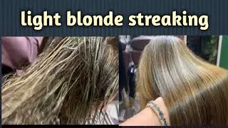 Light blonde streaking on coloured hairs/anil blue secrets