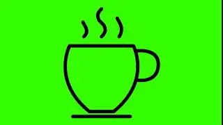 Animated Tea Icon on Green Screen