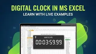 Add digital clock in ms excel - live example using vba code