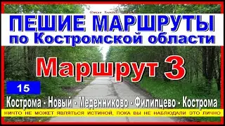 ПЕШИЕ МАРШРУТЫ по Костромской области  Новый - Меденниково - Филипцево - Кострома 15км