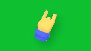 Hand Rock Sign Emoji, Emoji, green screen, animated emoji Green Screen, 