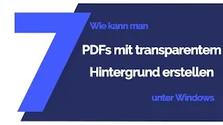 PDF mit transparentem Hintergrund erstellen | Tutorial 2020