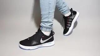 Nike PG 4 Black White Smoke Grey CD5079-001 on feet