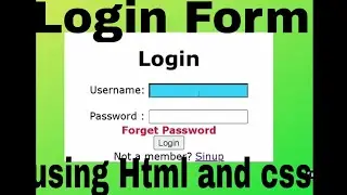 Login Form using html and css, No javascript or jquery.