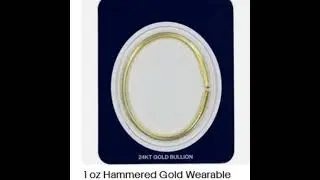 1 oz Hammered Gold Wearable Bullion Bracelet - Dillon Gage - 999.9 Fine in Card