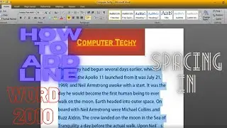 How to Add Line Spacing in Word 2010//Word #4