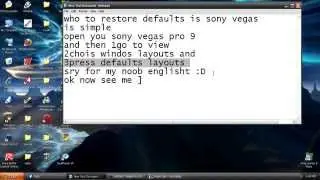 sony vegas pro 9 restore defaults