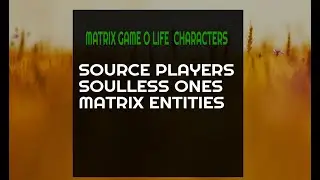 MATRIX GAME OF LIFE CHARACTERS-SOURCE PLAYERS SOULLESS ONES AND MATRIX ENTITIES