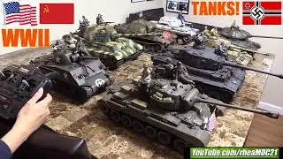 Some of Marknowhereman's WWII Battle Tank Collection. Soviet, NAZI and American Tanks. World War Two