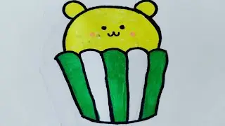 Easy Cupcake Drawing for Kids #drawing #draw #trending #viral #easydrawing #kidslearning #kidsvideo