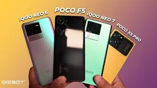 Poco F5 vs iQOO Neo 7 vs iQOO Neo 6 vs Poco X5 Pro 🔋Battery Drain & Performance Test