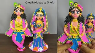 DIY how to make Shri Krishna & Radha Rani idol with clay || Radha Krishna idol making
