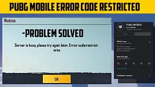 Error code Restrict Area 100% Problem Solved PUBG MOBILE | TECH CHANDEL