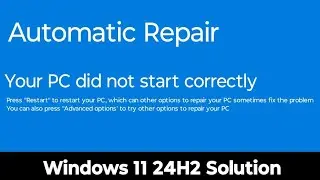 windows 11 24h2 blue screen problem || How to Fix Preparing Automatic Repair  Blue Screen Error