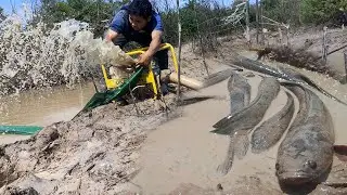 Fishing Amazing, Use A Small Machine Pump, Catch Many Of Fish In The Lake