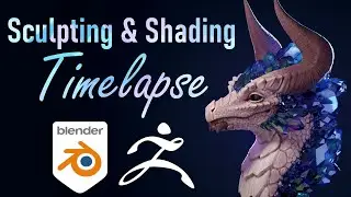 Jeweled Dragon - Blender and Zbrush sculpting Timelapse  ( + Crystal Shader Breakdown)