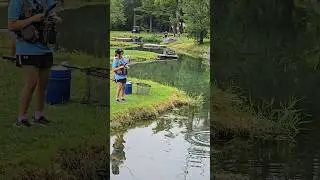 My Daughter's First Creek side TROUT CATCH #troutfishing #creekfishing