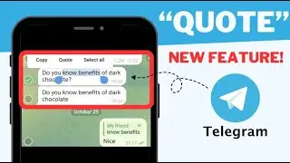 How to Use Telegram QUOTE | NEW TELEGRAM FEATURE