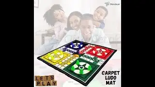 Carpet Ludo Mat With Tokens & Dice Foldable Handmade Printed Ludo Kids Rug & Carpet 4 Player Ludo 24