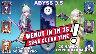 C2 Ayaka Mona Double Pyro & C0 Nahida Double Hydro Hyperbloom - Abyss 3.5 Genshin Impact