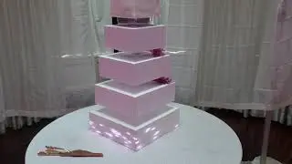 Projection mapped wedding cake