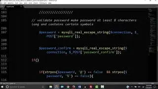 PHP MySql validate password before entering into database