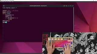 ASMR Programming - Turtle Drawing Stars with Python Programming - Keyboard Talking