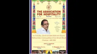 The Association For Hospitality Madras | Speaker R SEKHARAN | 22092024